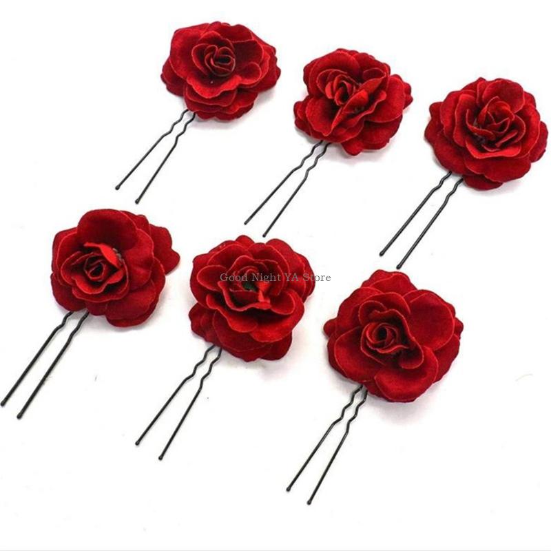 Women Accessories Description - เครื่องประดับผมจัดงานแต่งงานดอกกุหลาบประดิษฐ์หรูหราหูฟังเจ้าสาวที่สบายแสง