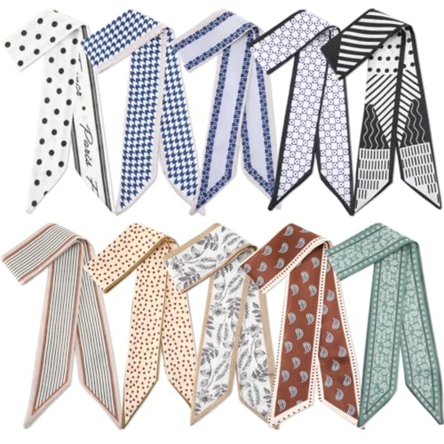 Women'S Accessories Purse - Chicingyou ผ้าพันคอสำหรับกระเป๋าถือ 10 ชิ้น ผ้าพันคอสำหรับผู้หญิง ผ้าพันคอเส้นบางสำหรับผม