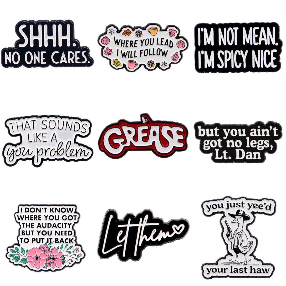 Women Accessories Quotes - เข็มกลัดสำหรับผู้หญิง ตัวอักษรเคลือบเงา คำคม ป้ายโลหะ เครื่องประดับเสื้อผ้า กระเป๋าเป้สะพายหลัง