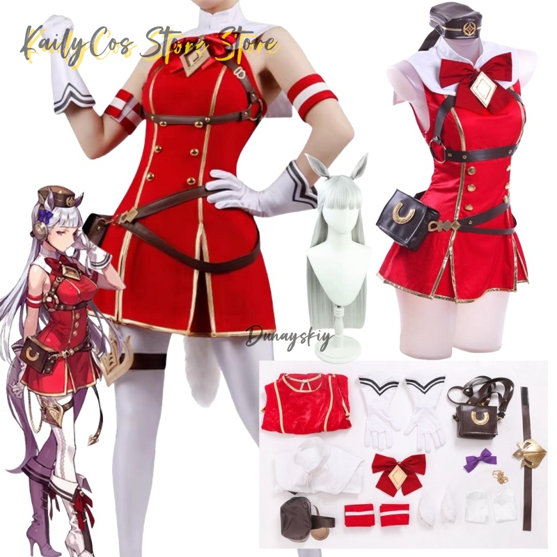 Women'S Red Accessories - ชุดคอสเพลย์เรือทอง พร้อมวิกผม หมวก หู หาง ชุดสีแดง