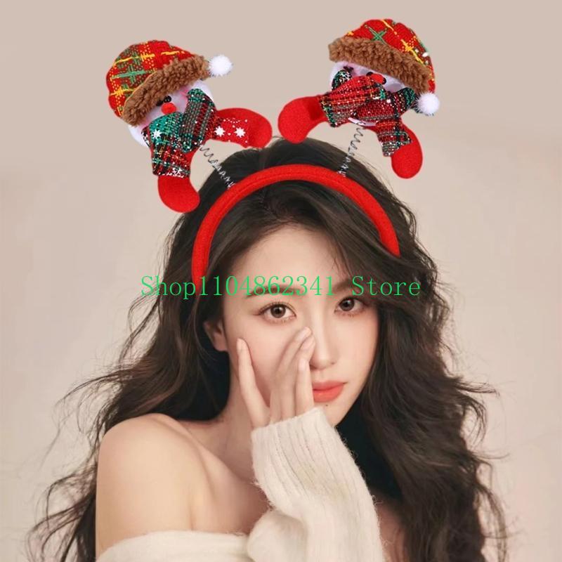 Women Accessories Description - 652F เทศกาลคริสต์มาสอีฟ Headdress ธีมคริสต์มาสผม Hoop ผู้ใหญ่เด็กเครื่องแต่งกายวันหยุด