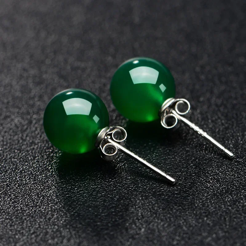 Women'S Ear Accessories - ต่างหูหยก หินพลังงาน เครื่องรางโบราณ ต่างหูแบบติดหู ทำจากธรรมชาติ สีเขียว