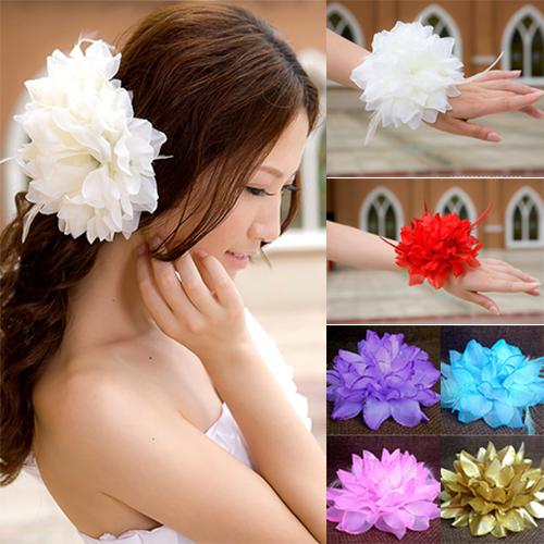 Women Accessories On Sale - เจ้าสาวงานแต่งงานดอกไม้แถบคาดศีรษะผมสายรัดข้อมือCorsage Decorสายรัดข้อมือผมข้อมือCorsageเข็มกลัดเต้นรำSho