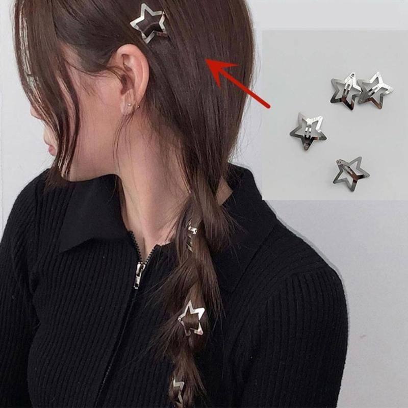 Women Accessories Description - N5KB กิ๊บติดผมสำหรับเด็กผู้หญิงสไตล์เมทัลลิกน่ารักดาววัยรุ่นเครื่องประดับผม