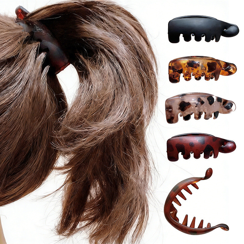 Women Accessories On Sale - กิ๊บหนีบผมทรงกล้วยลายเสือดาวแบบด้าน ทันสมัย สำหรับใช้ในชีวิตประจำวัน กิ๊บหนีบผมกันลื่นสำหรับผู้หญิง จัดแต่งทรงผมแบบสบายๆ ด้ามจับทรงกล้วยโค้ง