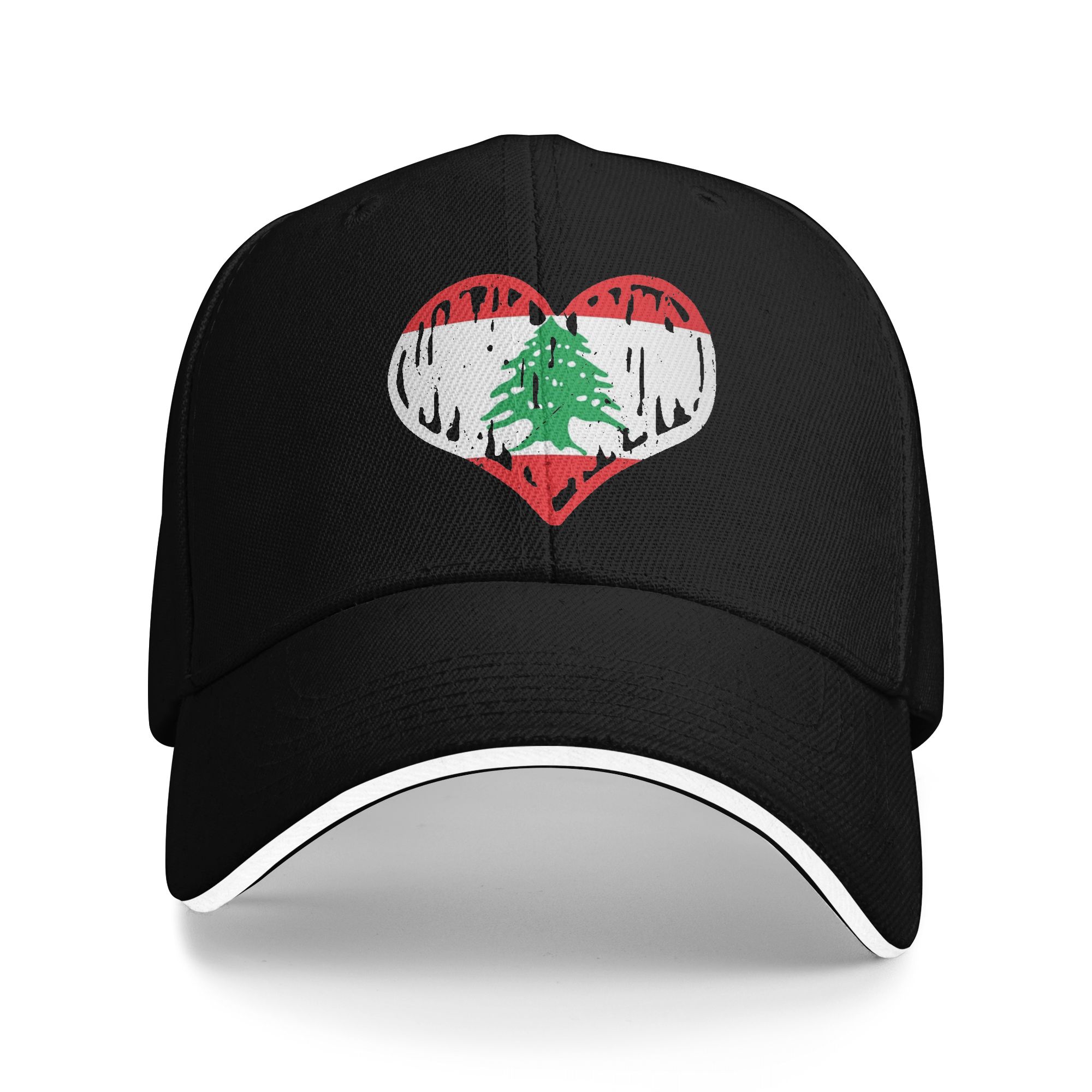 Women Accessories Lebanon - อุปกรณ์เสริมรูปหัวใจธงชาติเลบานอน หมวกเบสบอลสำหรับผู้ชายและผู้หญิง หมวก Trucker ดีไซน์โดดเด่น หมวกสำหรับใส่ในโอกาสทางการ