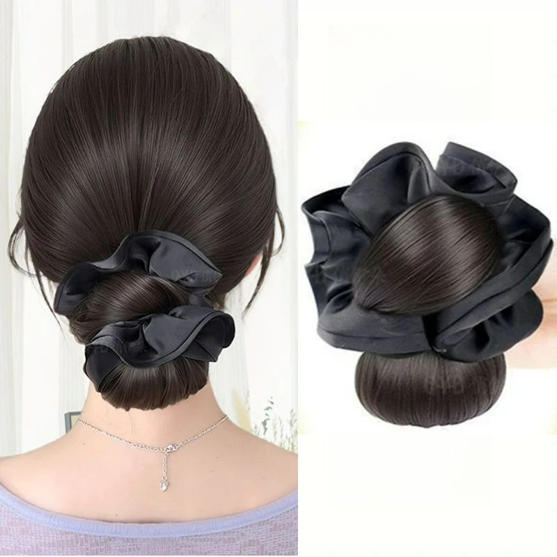 Women Accessories On Sale - ที่คาดผมแบบใหม่ ทำจากผ้าซาตินสังเคราะห์ พร้อมกิ๊บหนีบผม ทรงผมบัน หางม้า ต่อผม