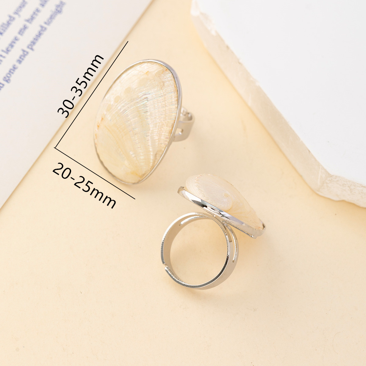 แหวนเปลือกหอยแบบหนาสไตล์วินเทจ - Women Accessories Outlet บทวิจารณ์และราคา