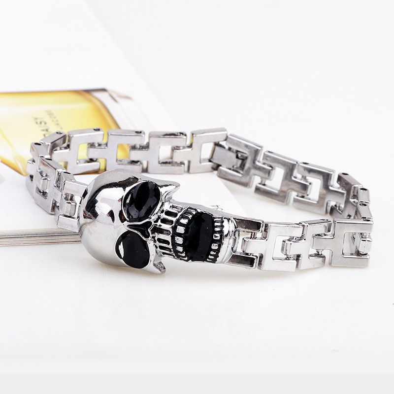 กำไลข้อมือไทเทเนียมลายหัวกะโหล - Women'S Accessories To Wear With Watch บทวิจารณ์และราคา