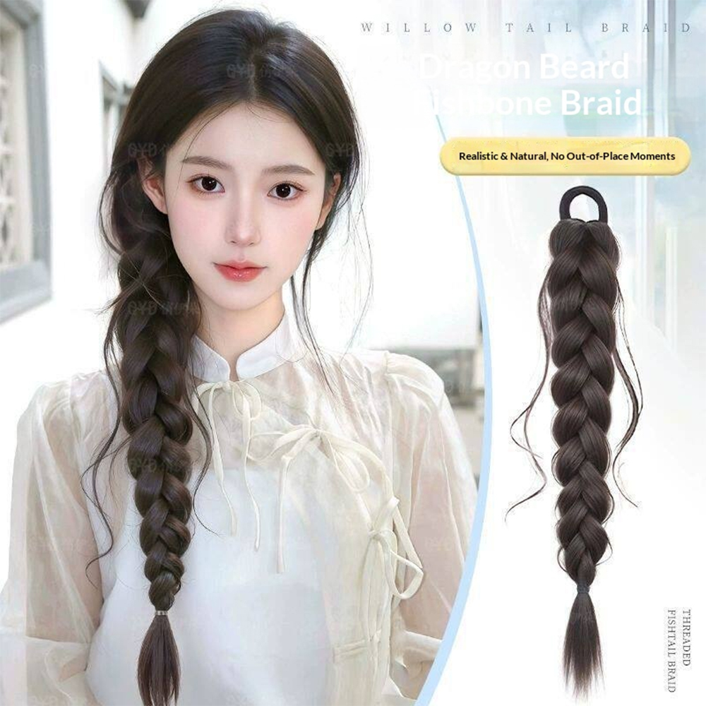 ผมปลอมถักเปียหางปลาแบบสบายๆ ขน - Women Accessories On Sale บทวิจารณ์และราคา